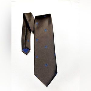 Brown Graphic Blue Cubes Tie Silk Blend from the President